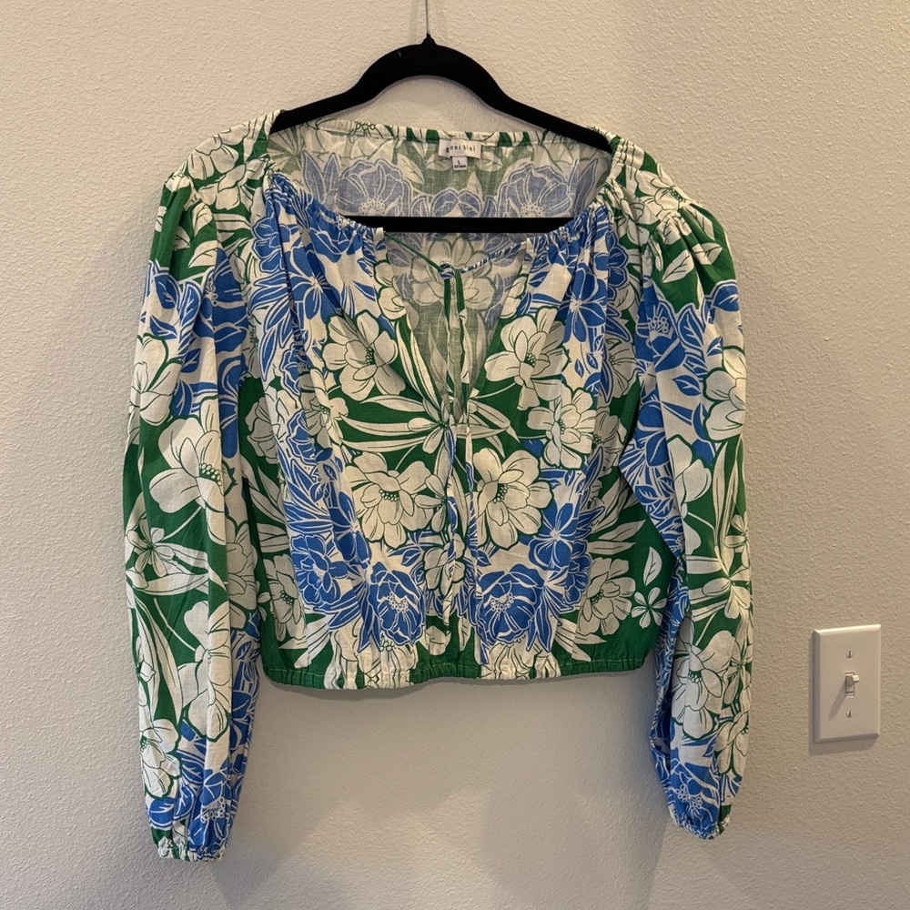 Floral Green and Blue top and bottom